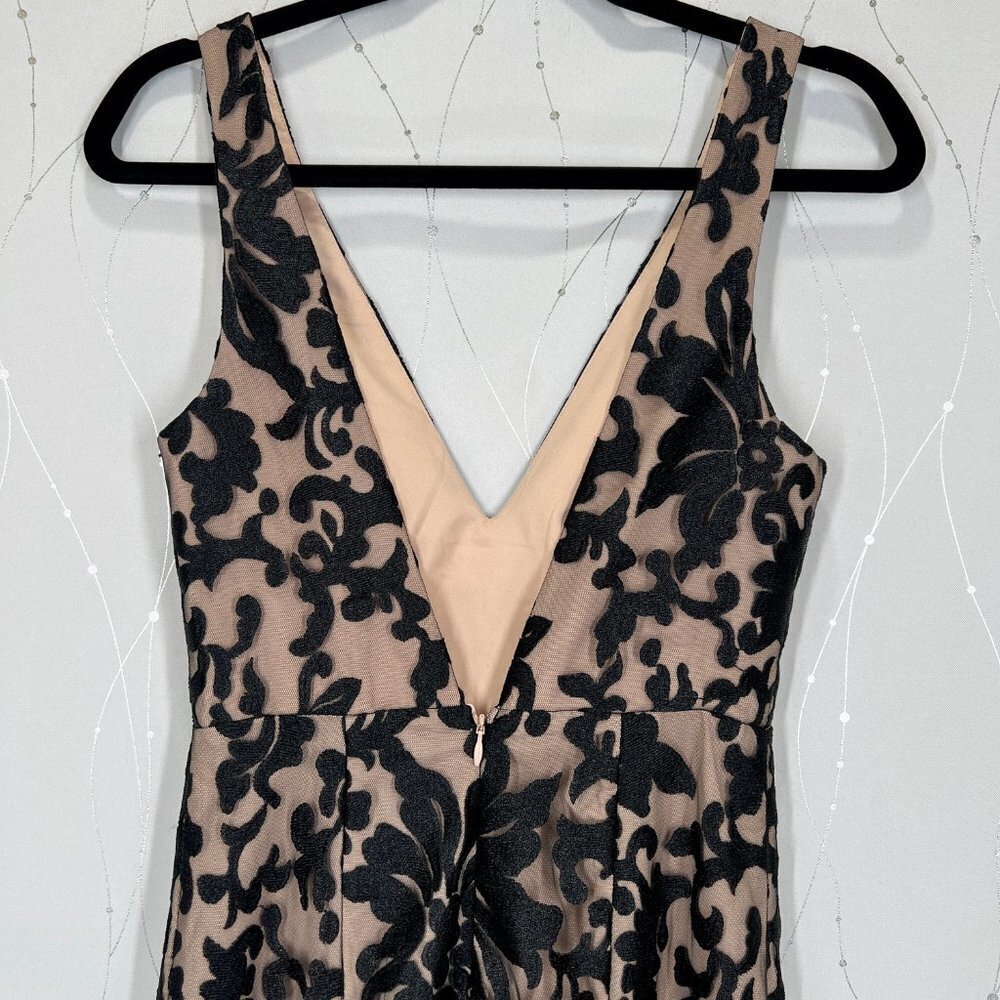 NWT Lovers + Friends Black Lace Beige Formal Gown $348 - Picture 13 of 15
